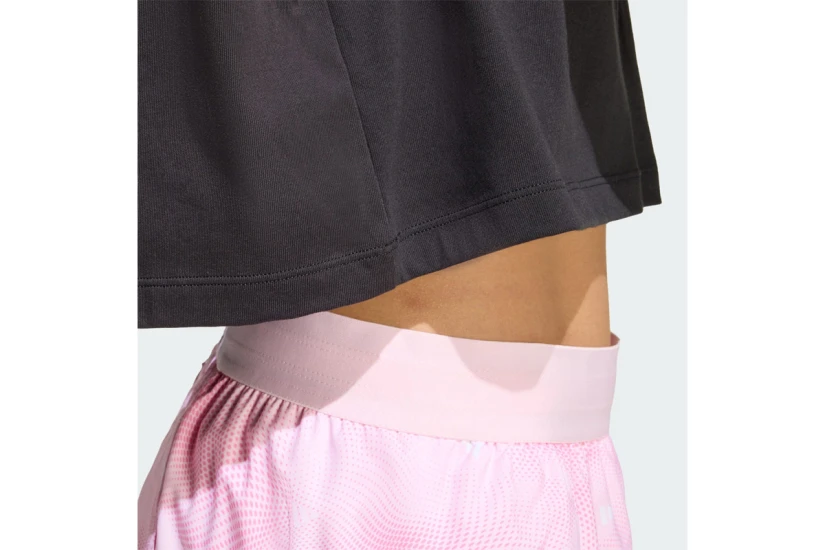 Adidas Performance Running Essentials Crop Γυναικείο Αμάνικο T-Shirt Μαύρο