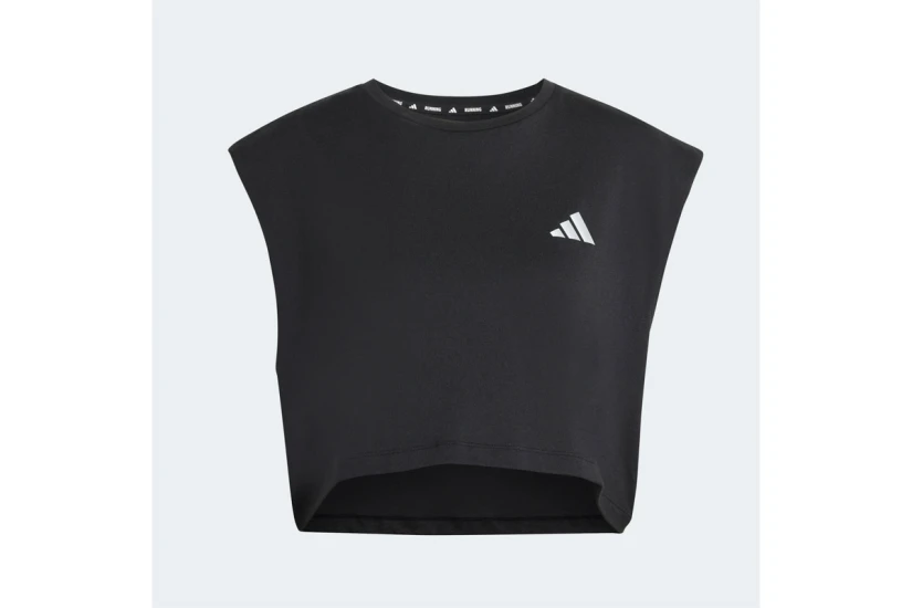 Adidas Performance Running Essentials Crop Γυναικείο Αμάνικο T-Shirt Μαύρο