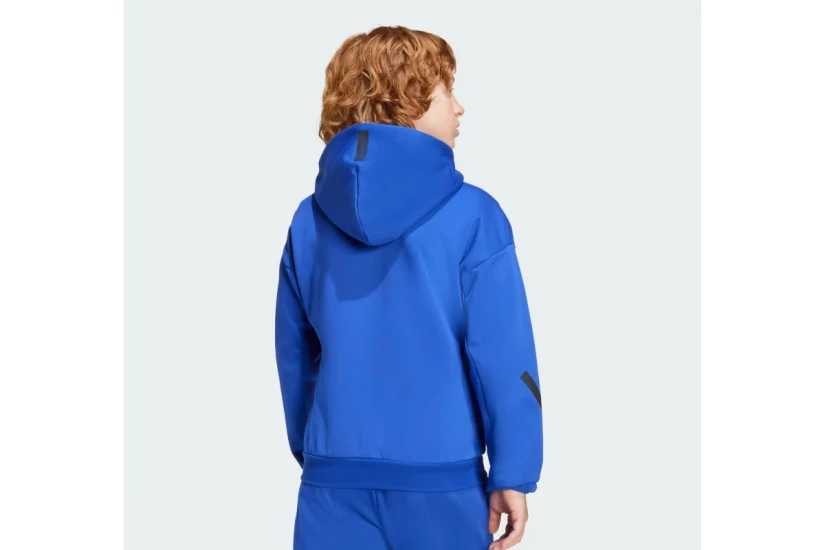 Adidas Z.N.E. Παιδική Πολυεστερική Ζακέτα με Κουκούλα Μπλε
