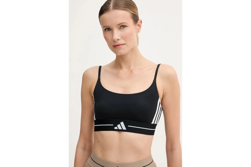 Adidas Performance Hyperglam 3-Stripes Γυναικείο Μπουστάκι Μαύρο, Λευκό