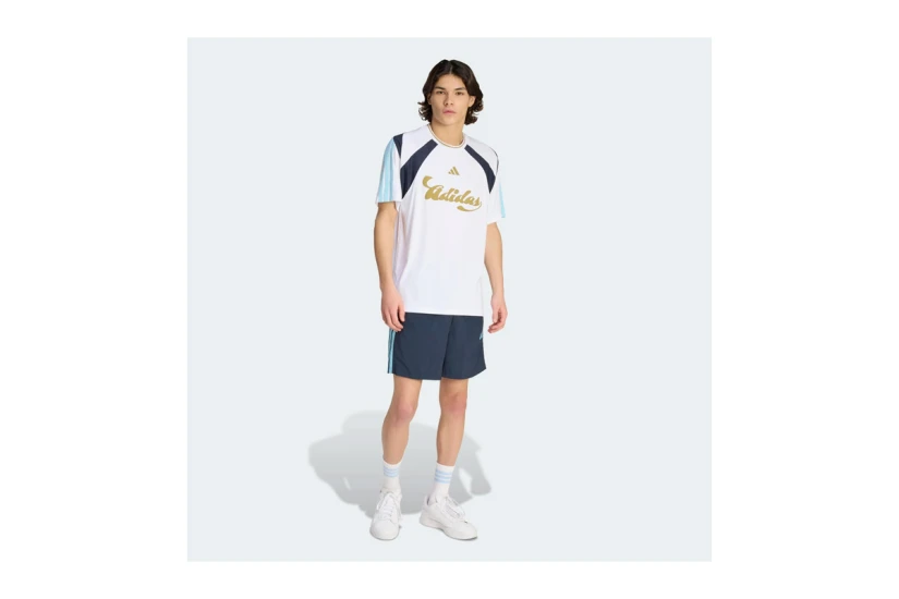 Adidas Performance House Of Tiro Nations Ανδρικό Κοντομάνικο T-Shirt Λευκό, Μπλε Σκούρο, Λαδί