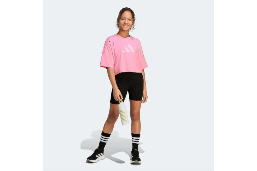 Adidas Performance Future Icons Cropped Παιδικό Κοντομάνικο T-Shirt Φούξια