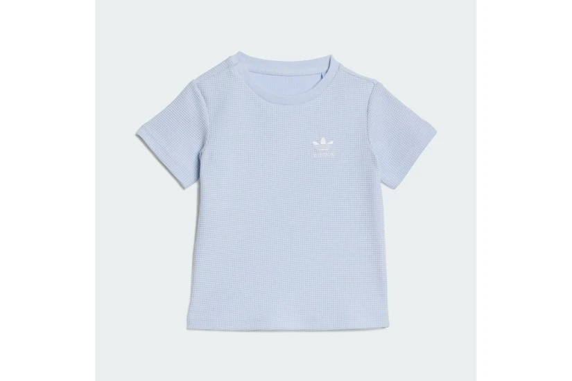 Adidas Originals Regular Waffle Βρεφικό Σετ Κοντομάνικη Μπλούζα - Σορτς Γαλάζιο