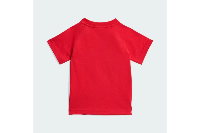 Adidas Originals Trefoil Loose Logo Βρεφικό Σετ Κοντομάνικη Μπλούζα - Σορτς Κόκκινο