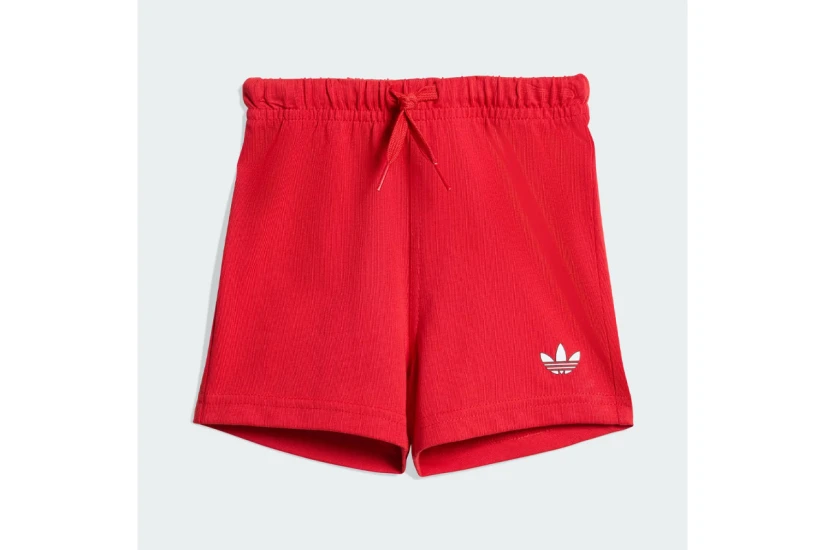 Adidas Originals Trefoil Loose Logo Βρεφικό Σετ Κοντομάνικη Μπλούζα - Σορτς Κόκκινο