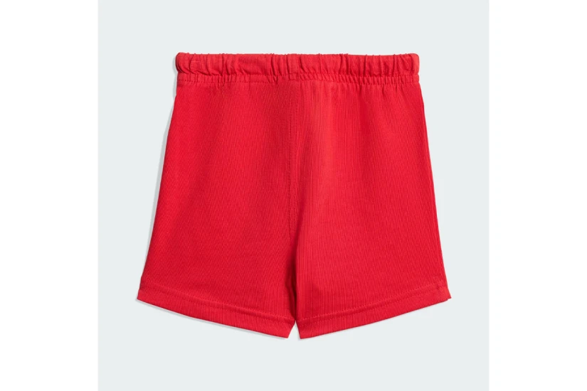 Adidas Originals Trefoil Loose Logo Βρεφικό Σετ Κοντομάνικη Μπλούζα - Σορτς Κόκκινο