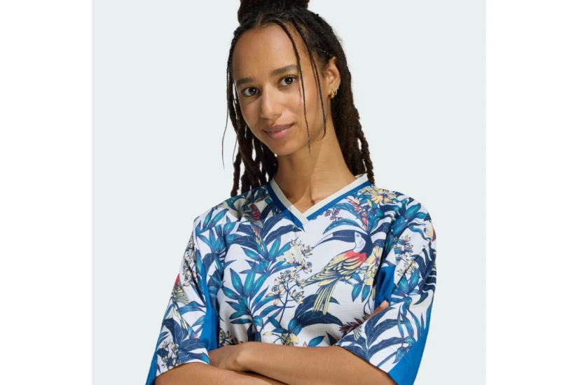 Adidas Performance X Farm Rio Premium Γυναικείο Κοντομάνικο T-Shirt Μπλε, Κίτρινο, Μπεζ, Μαύρο