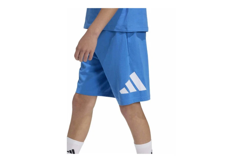 Adidas Performance Big Logo Knit Παιδική Αθλητική Βερμούδα Μπλε, Λευκή
