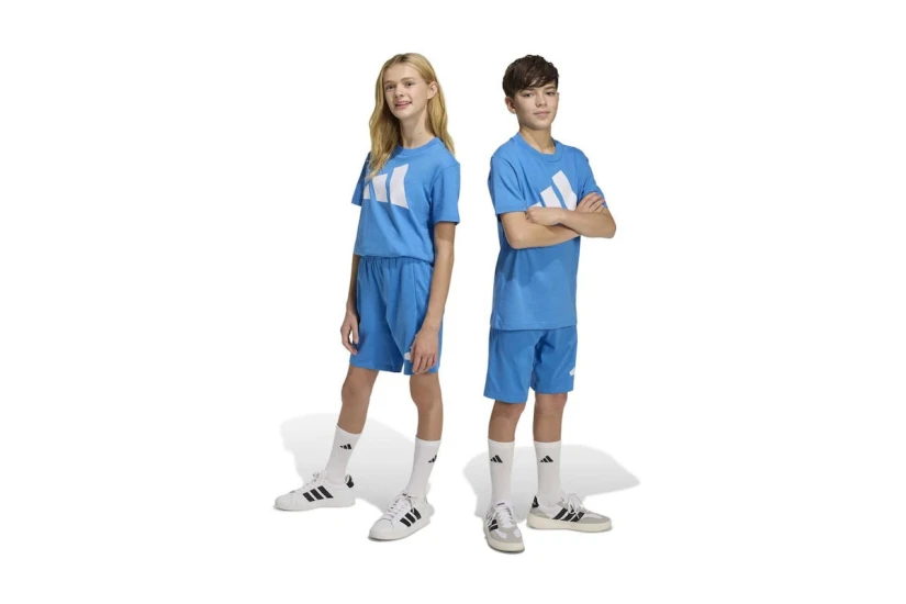 Adidas Performance Big Logo Knit Παιδική Αθλητική Βερμούδα Μπλε, Λευκή