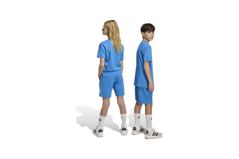 Adidas Performance Big Logo Knit Παιδική Αθλητική Βερμούδα Μπλε, Λευκή
