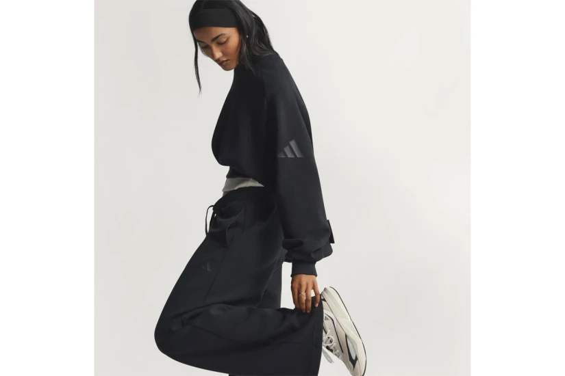 Adidas Performance Soft Lux Straight Leg Γυναικείο Παντελόνι Φόρμας Μαύρο