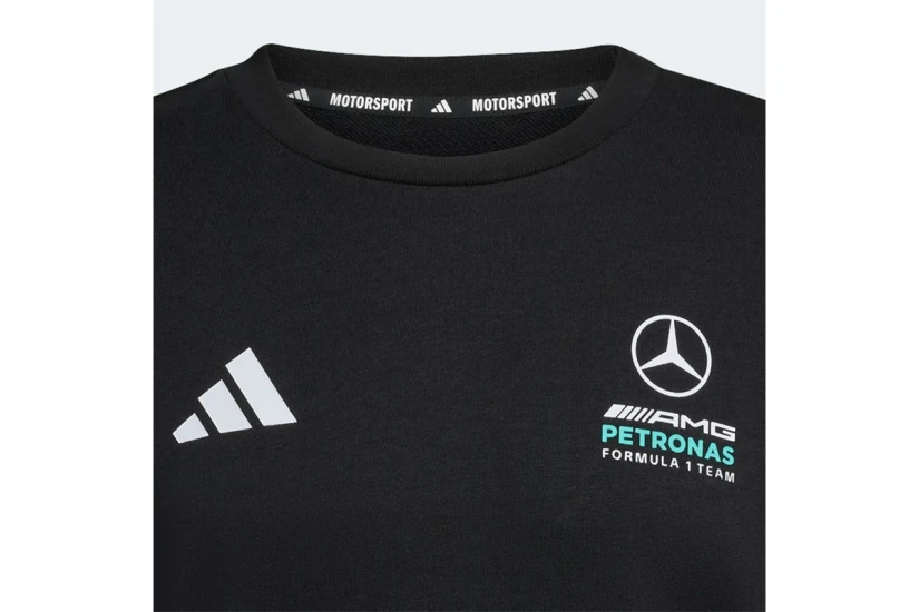 Adidas Mercedes - AMG Petronas Formula 1 Ανδρική Μακρυμάνικη Μπλούζα με Λαιμόκοψη Μαύρη, Τυρκουάζ, Λευκή