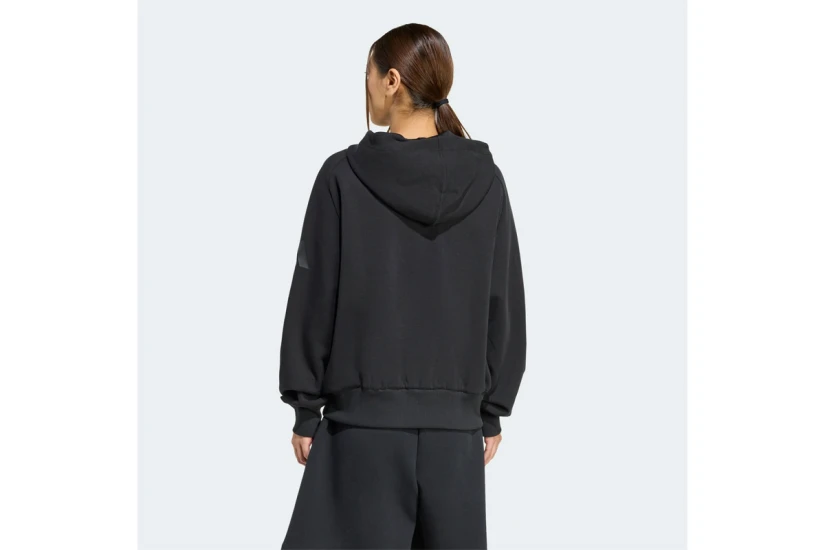 Adidas Performance Soft Lux Γυναικεία Πολυεστερική Ζακέτα με Κουκούλα Μαύρη