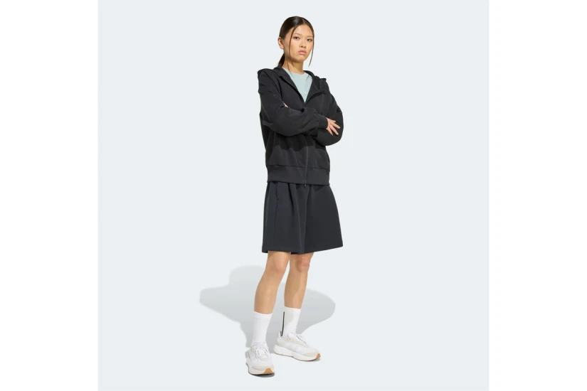 Adidas Performance Soft Lux Γυναικεία Πολυεστερική Ζακέτα με Κουκούλα Μαύρη