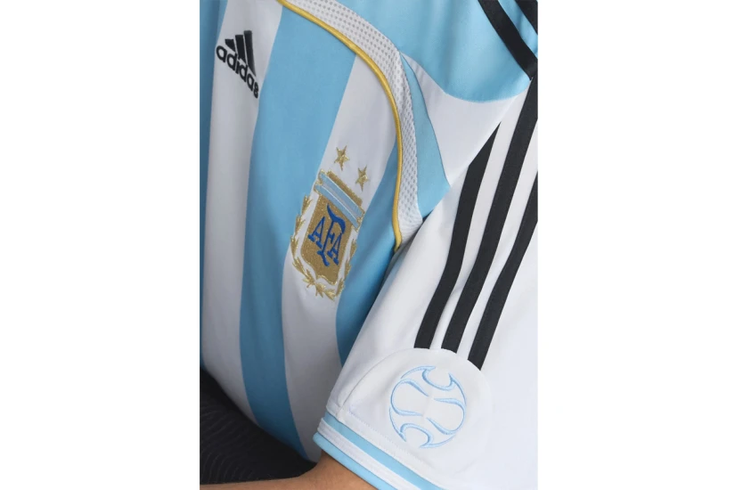 Adidas Performance Argentina Home Jersey 2006 Ανδρική Ποδοσφαιρική Φανέλα Λευκή, Γαλάζια, Μαύρη, Χρυσή