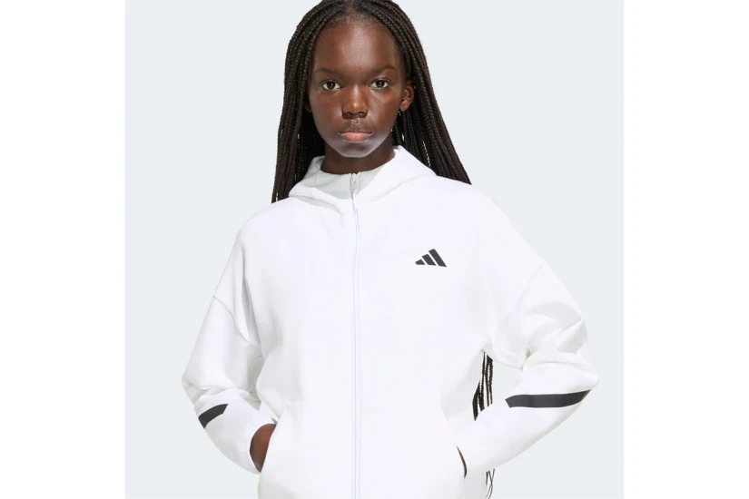 Adidas Performance Z.N.E. Γυναικεία Πολυεστερική Ζακέτα με Κουκούλα Λευκή