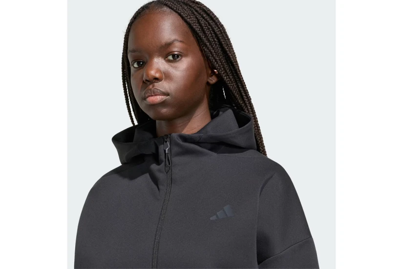 Adidas Performance Z.N.E. Γυναικεία Πολυεστερική Ζακέτα με Κουκούλα Μαύρη