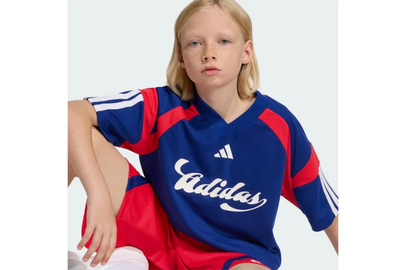 Adidas Performance House Of Tiro V-Neck Παιδικό Κοντομάνικο T-Shirt Μπλε, Κόκκινο, Λευκό