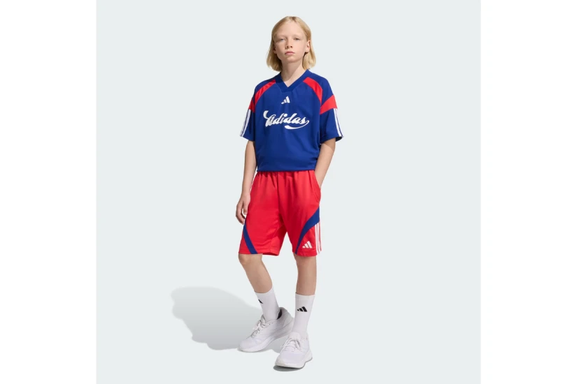 Adidas Performance House Of Tiro V-Neck Παιδικό Κοντομάνικο T-Shirt Μπλε, Κόκκινο, Λευκό