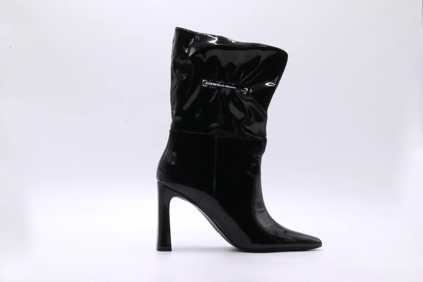 Karl Lagerfeld Panache Fold Down Boots Γυναικεία Μποτάκια Μαύρα