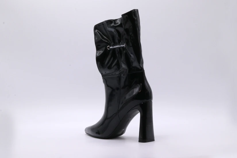 Karl Lagerfeld Panache Fold Down Boots Γυναικεία Μποτάκια Μαύρα