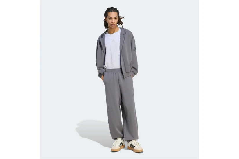 Adidas Performance Soft Lux Ανδρική Πολυεστερική Ζακέτα με Κουκούλα Γκρι Σκούρο
