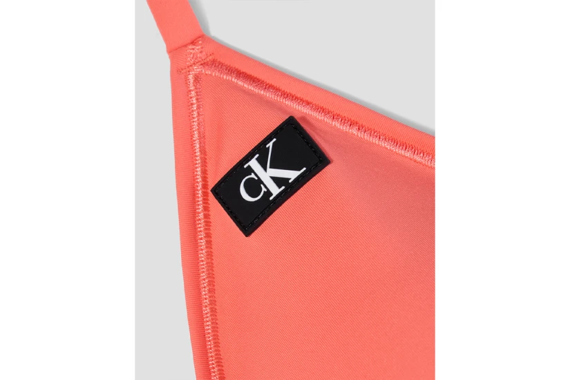 Calvin Klein Monogram Triangle Γυναικείο Μαγιό Bikini Top Κοραλλί