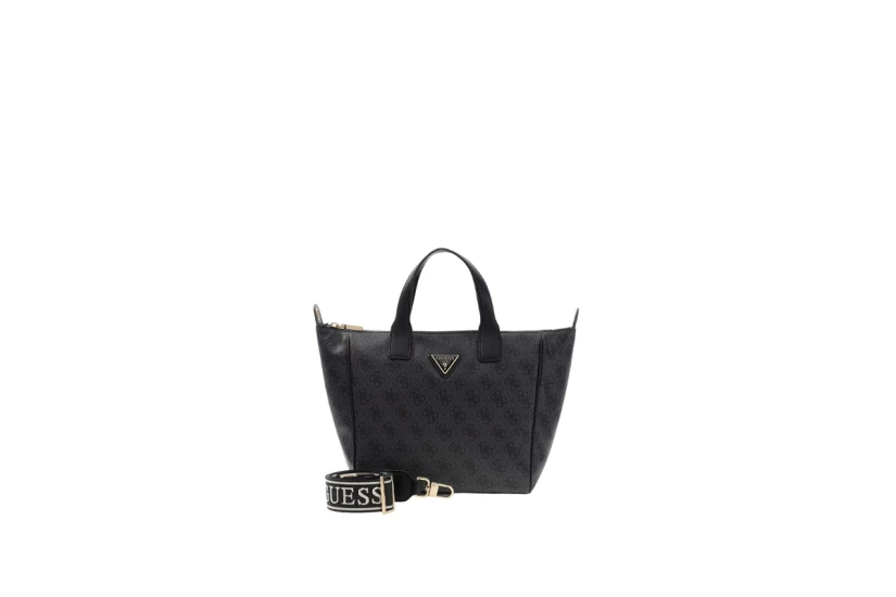 Guess Follie Γυναικεία Τσάντα Tote Ανθρακί, Μαύρη