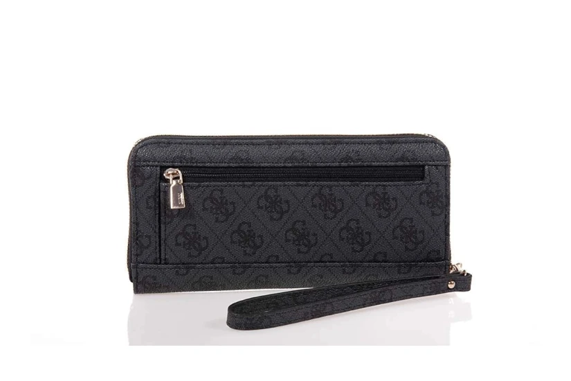 Guess Brenton 4G Logo Maxi Γυναικείο Πορτοφόλι Ανθρακί