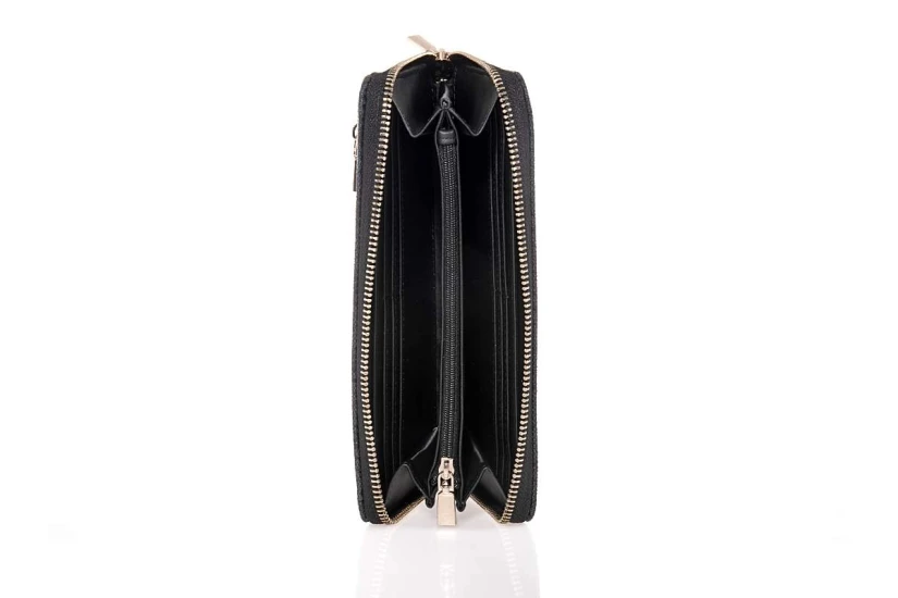 Guess Brenton 4G Logo Maxi Γυναικείο Πορτοφόλι Ανθρακί