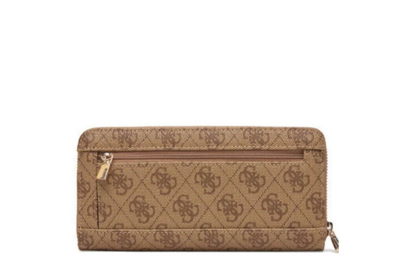 Guess Brenton 4G Logo Maxi Γυναικείο Πορτοφόλι Μπεζ, Καφέ