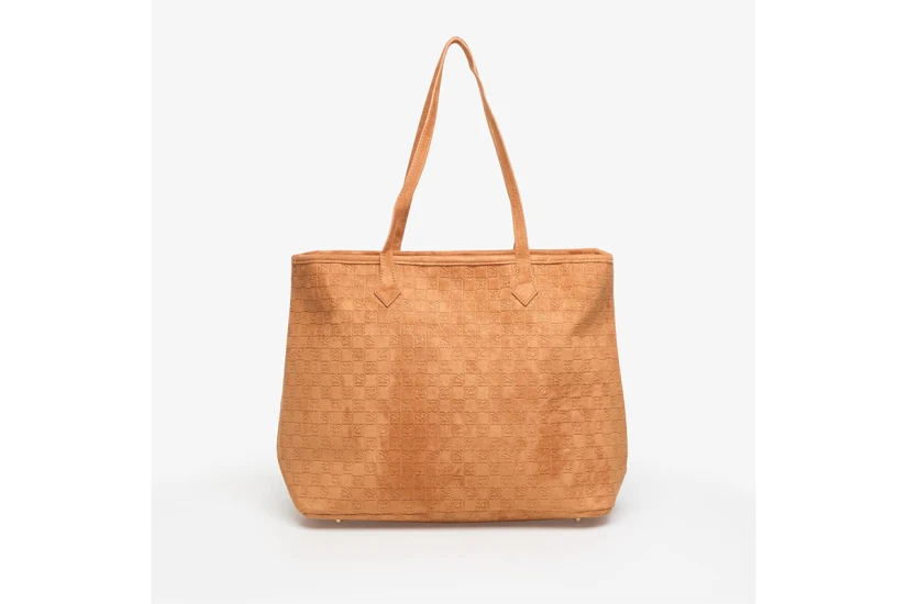 Jordan Suede Monogram Γυναικεία Τσάντα Tote Κάμελ 40L