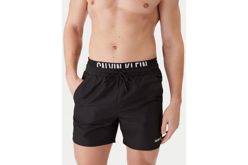 Calvin Klein Intense Power Double Waistband Ανδρικό Μαγιό Σορτς Μαύρο