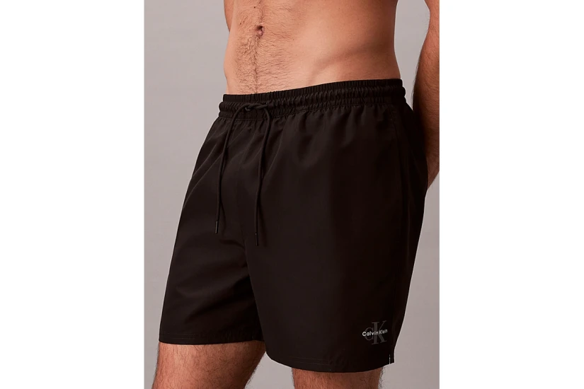Calvin Klein Monogram Medium Drawstring Ανδρικό Μαγιό Σορτς Μαύρο