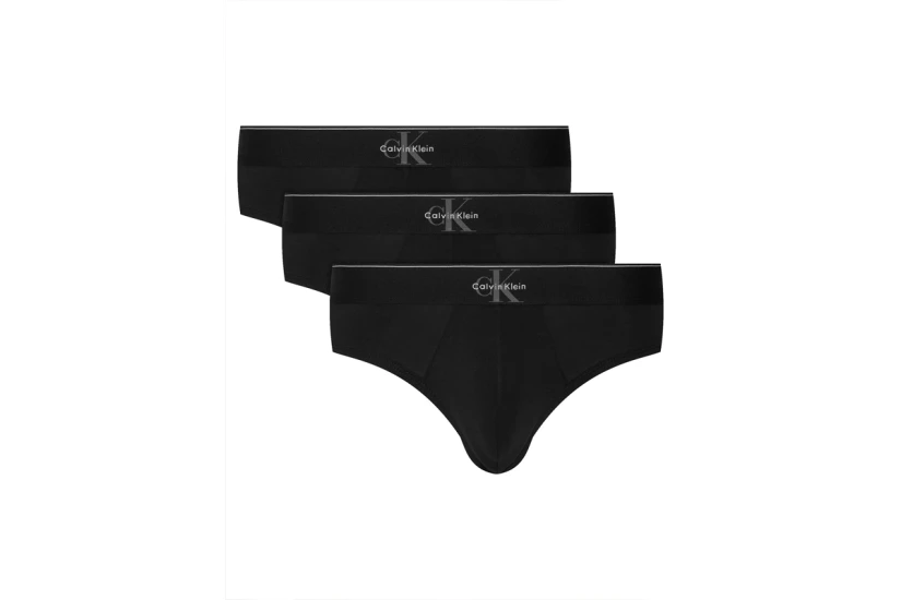 Calvin Klein Graphic Monogram Ανδρικά Εσώρουχα Σλιπ Μαύρα 3-Τεμάχια