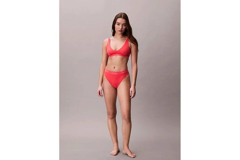Calvin Klein CK Icon Brazilian Γυναικείο Μαγιό Bikini Bottom Κοραλλί