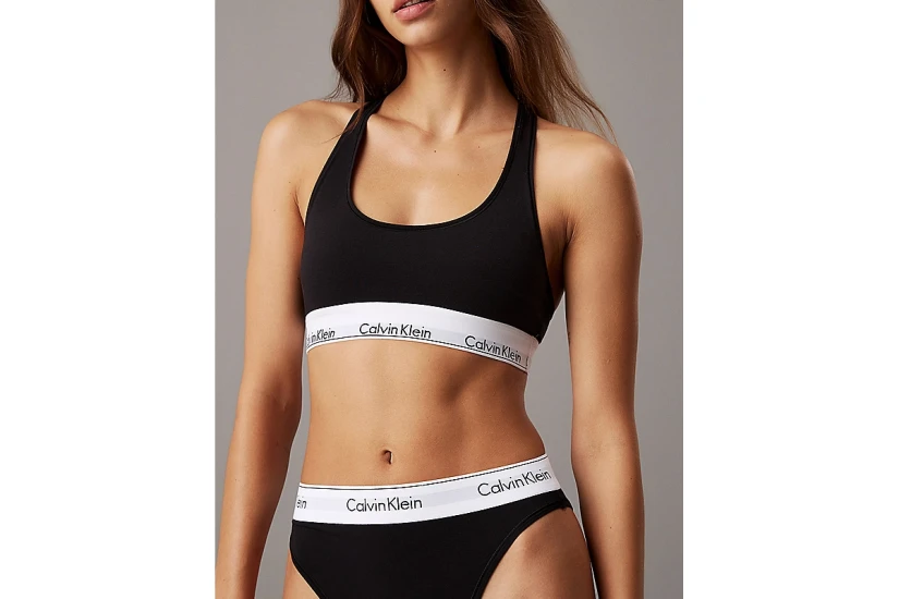 Calvin Klein High Leg Γυναικείο Εσώρουχο Σλιπ Μαύρο, Λευκό