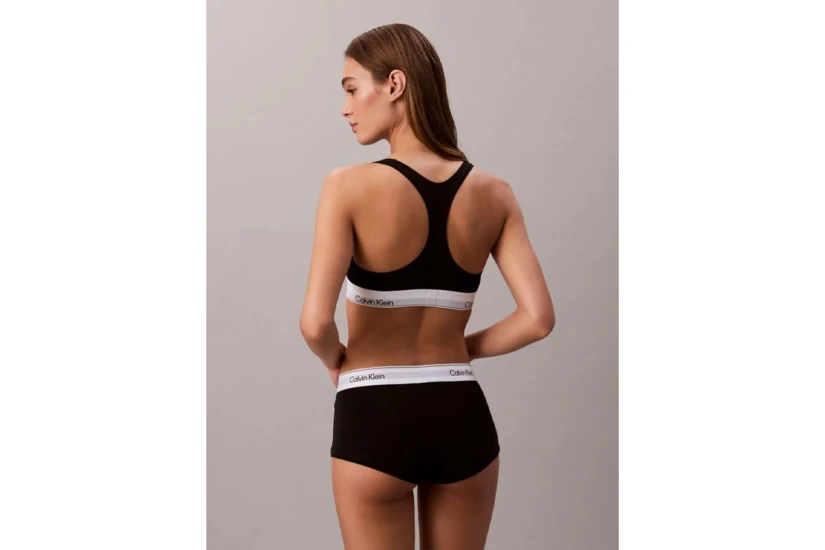 Calvin Klein Icon Cotton Modal Unlined Γυναικείο Bralette Μαύρο, Λευκό