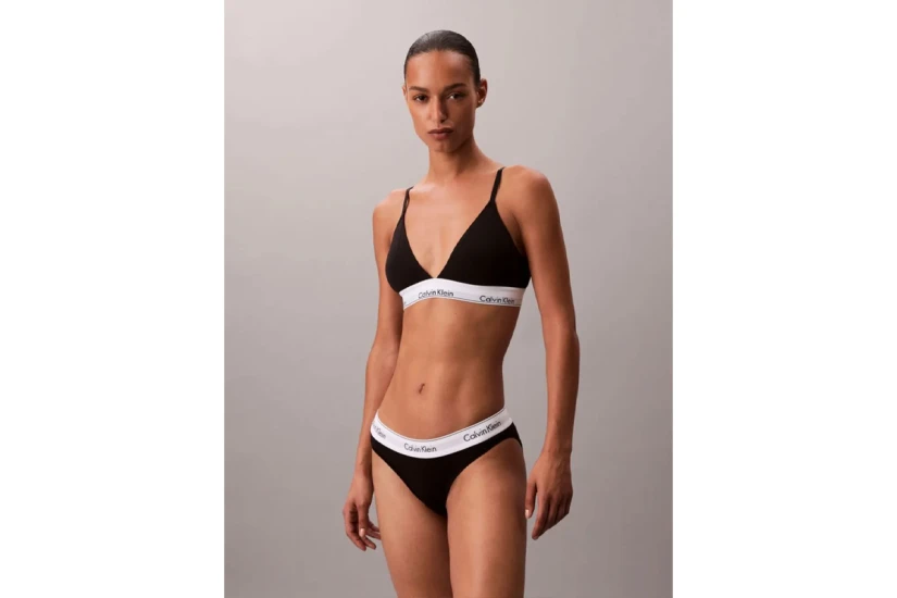 Calvin Klein Icon Cotton Modal Γυναικείο Bralette Μαύρο, Λευκό