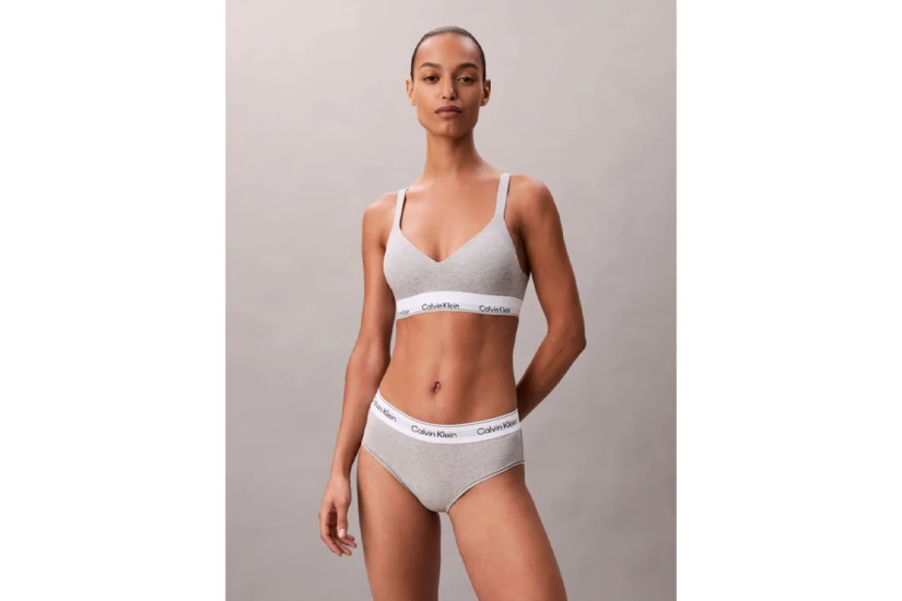 Calvin Klein Icon Cotton Modal Lift Γυναικείο Bralette Γκρι, Λευκό