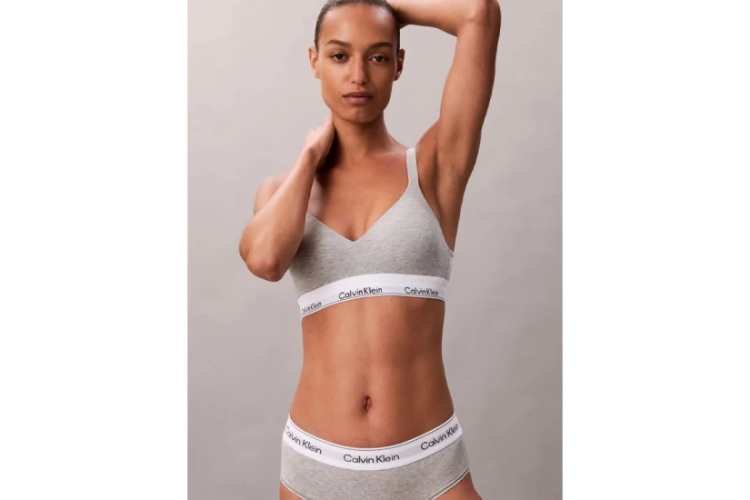 Calvin Klein Icon Cotton Modal Lift Γυναικείο Bralette Γκρι, Λευκό