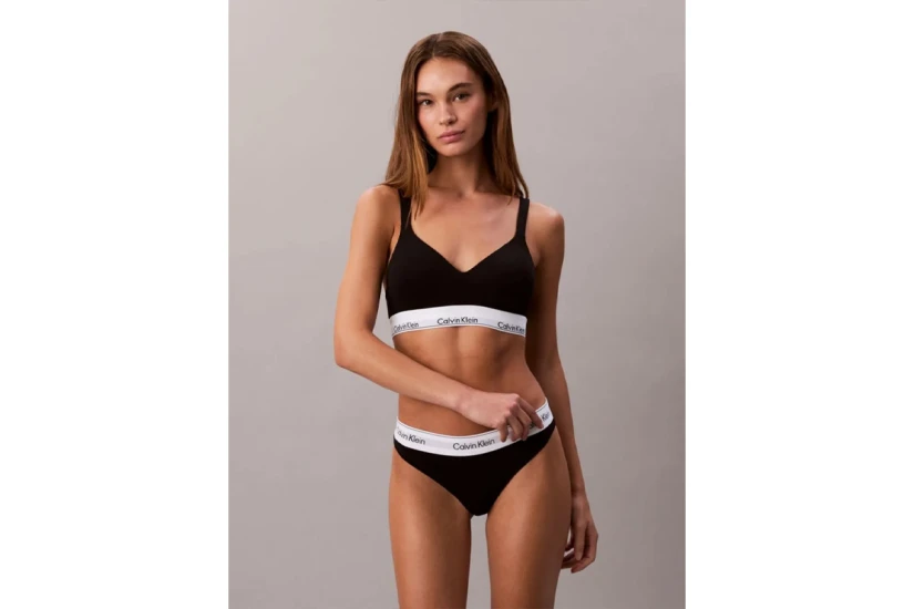 Calvin Klein Icon Cotton Modal Lift Γυναικείο Bralette Μαύρο, Λευκό