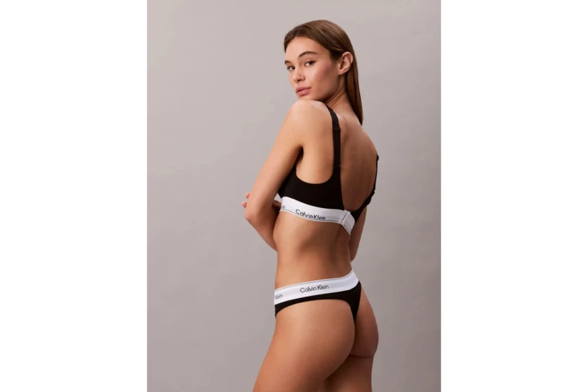 Calvin Klein Icon Cotton Modal Γυναικείο Εσώρουχο String Μαύρο, Λευκό