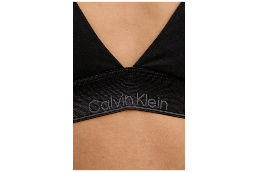 Calvin Klein Icon Cotton Modal Metallic Lightly Lined Γυναικείο Bralette Μαύρο