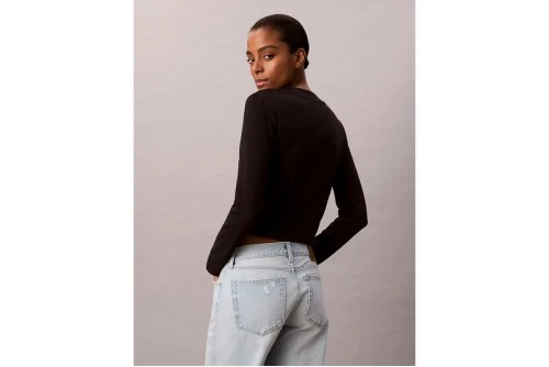 Calvin Klein Monologo Baby Μπλούζα Με Λαιμόκοψη Γυναικεία (LV047A803G UB1)