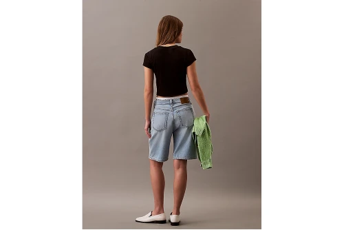 Calvin Klein Monogram Slim Fit Crop Top Κοντομάνικο Γυναικείο (LV047AB802 UB1)