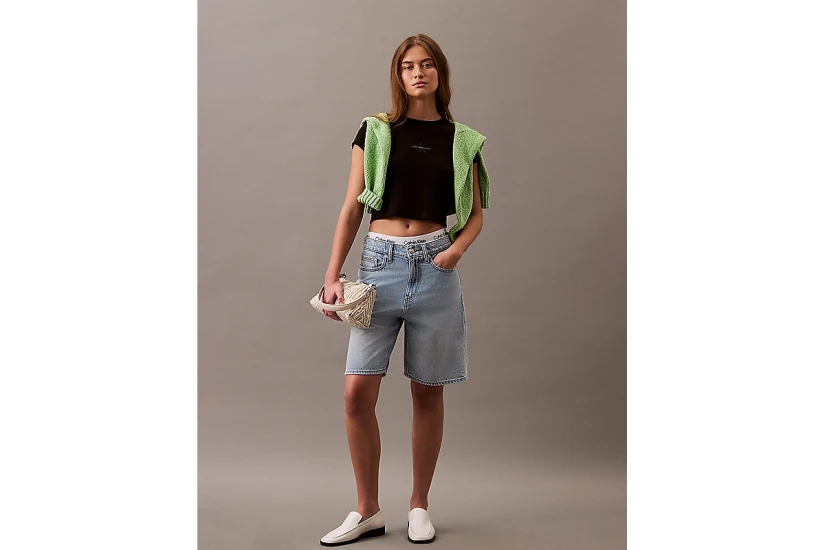 Calvin Klein Γυναικείο Κοντομάνικο Crop Top Μαύρο
