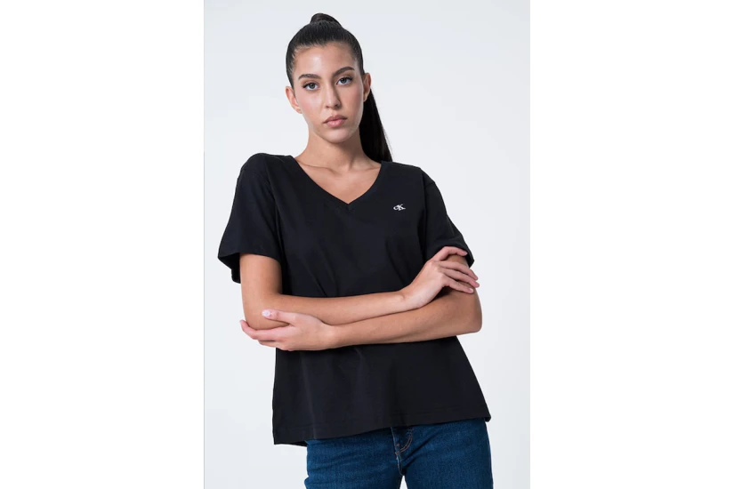 Calvin Klein Monogram Γυναικείο Κοντομάνικο T-Shirt Μαύρο