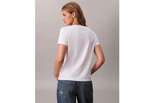 Calvin Klein Relaxed Monogram V-Neck T-Shirt Γυναικείο (LV047B205G YAA)