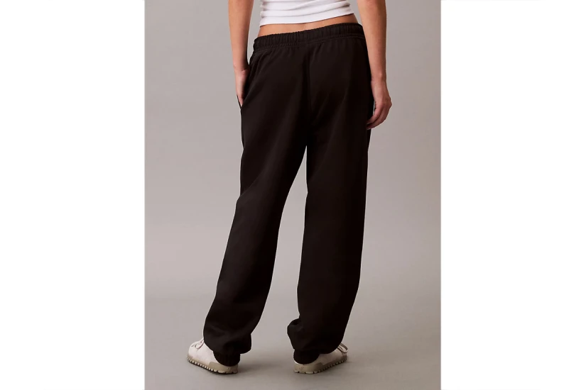 Calvin Klein Mesh Monogram Logo Γυναικείο Παντελόνι Φόρμας Μαύρο